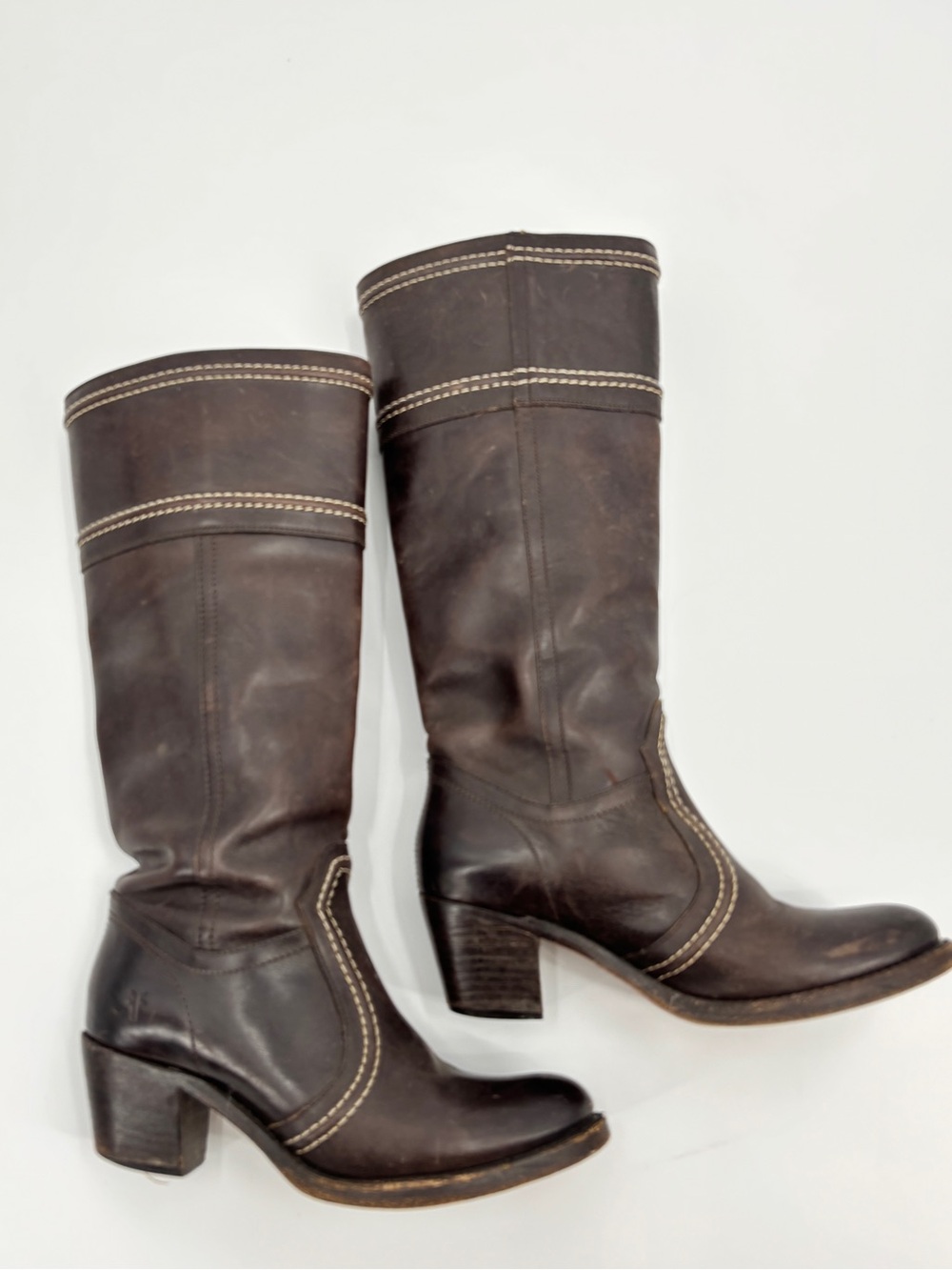 Frye Jane Brown Leather Calf  Boots 77231